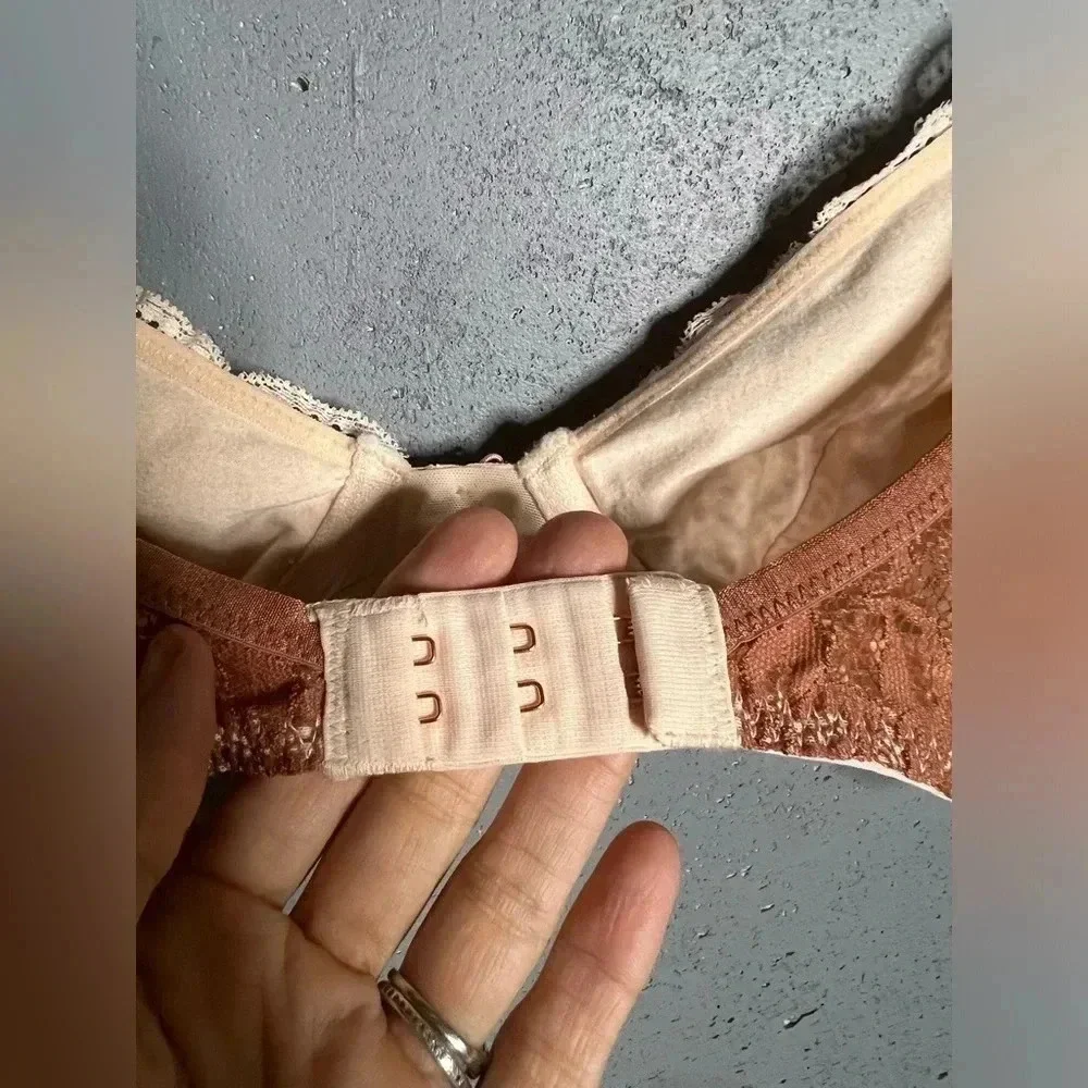 Aerie cream & brown HAPPY bra NWOT. Size 34C